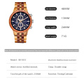 2021 nouvelles montres pour hommes de la mode bracelet en bois cadran mouvement lumineux sport montres multifonctions montres en bois